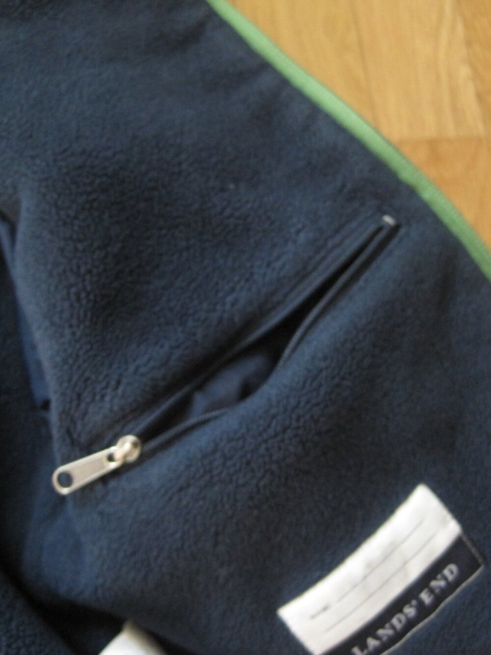 Lands’ End Toddler's Hooded Winter Jacket Size 4T Green Navy Fleeced - Picture 7 of 10
